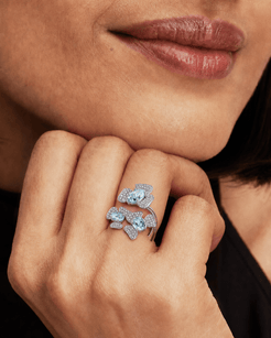 Petals in Flight Sterling Silver 925 Sky Blue Topaz Ring