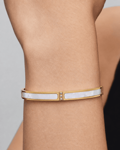 Quiet Tide Stainless Steel 18K Gold Plated Bangle