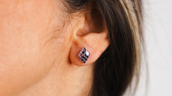 Midnight Sapphire Swirl Earrings