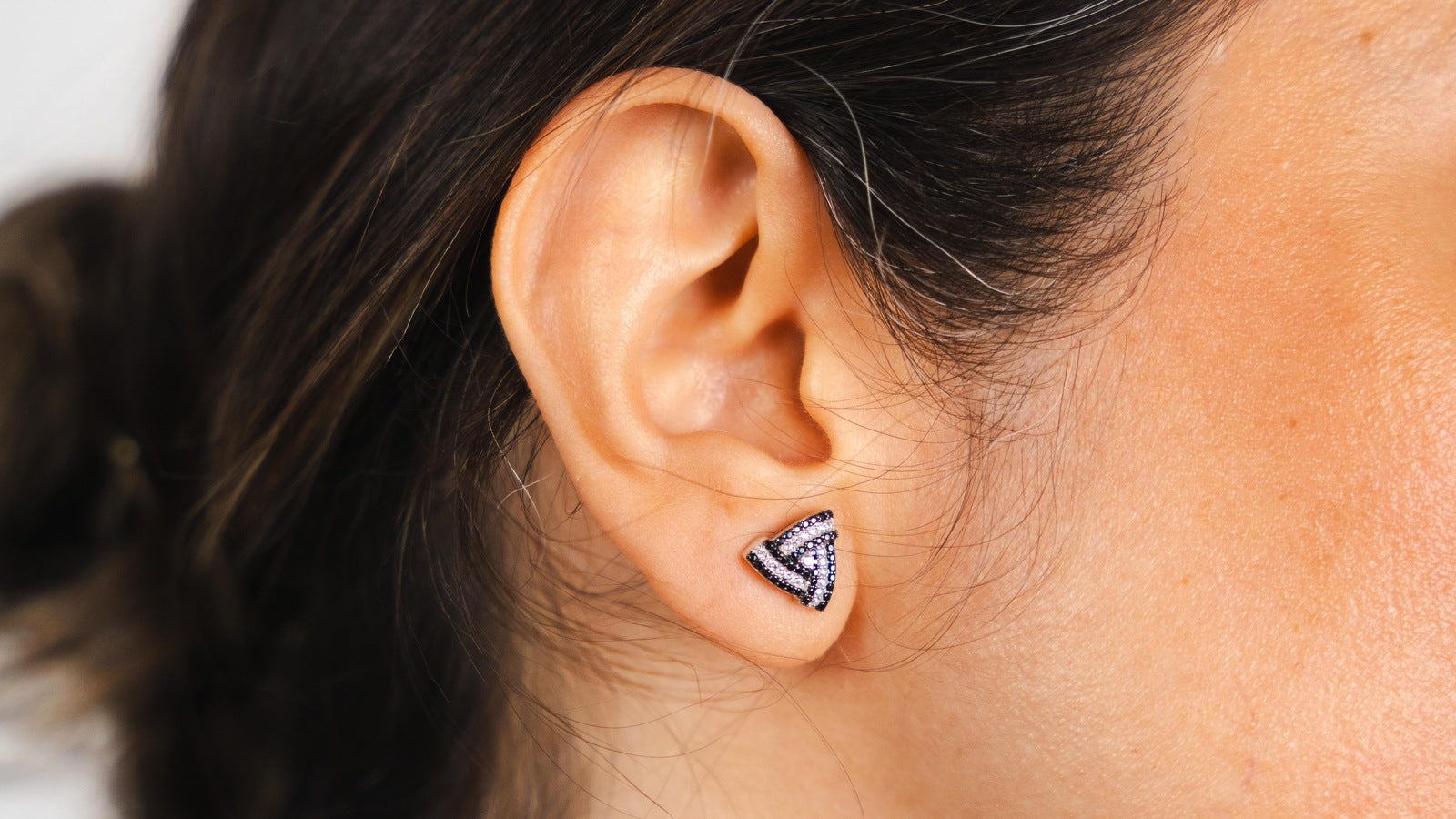 Obsidian Trinity Studs