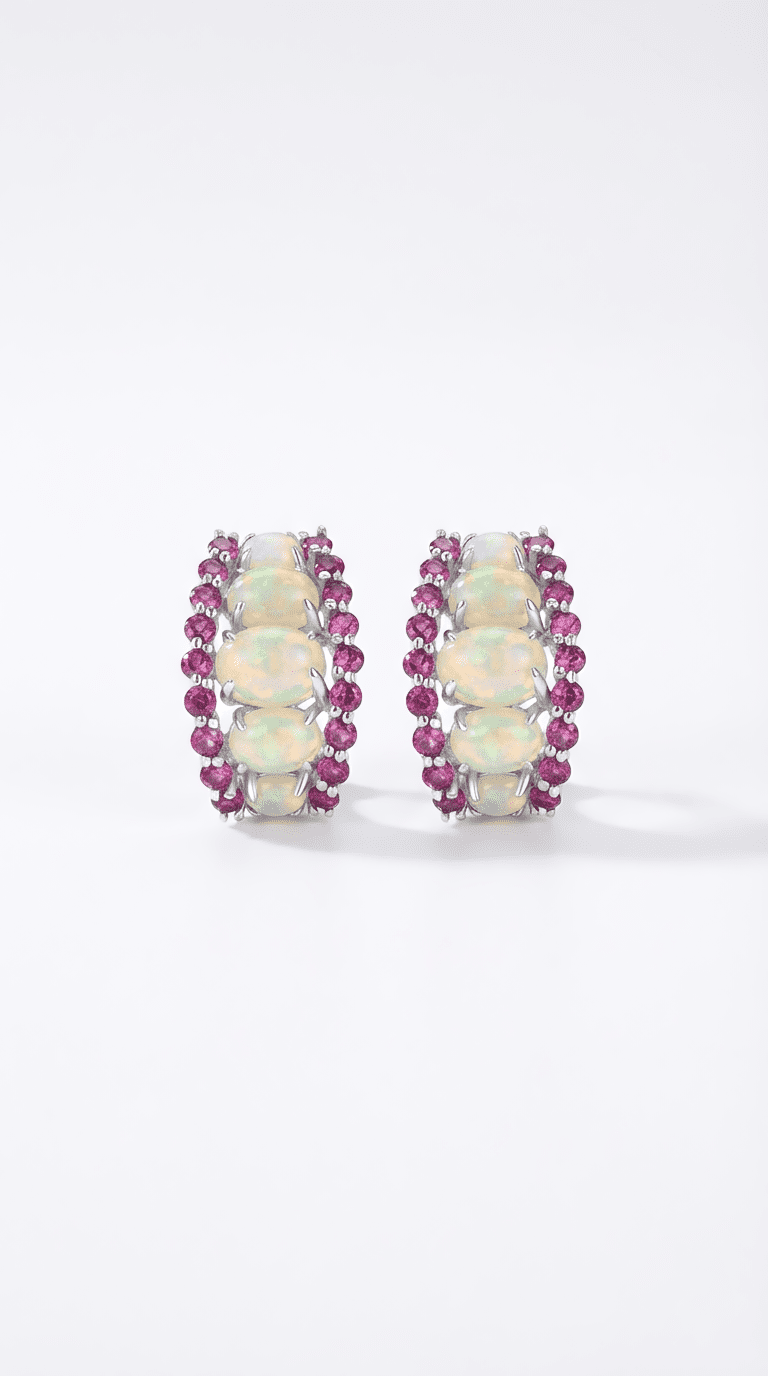 Opalescent Blush Hoops