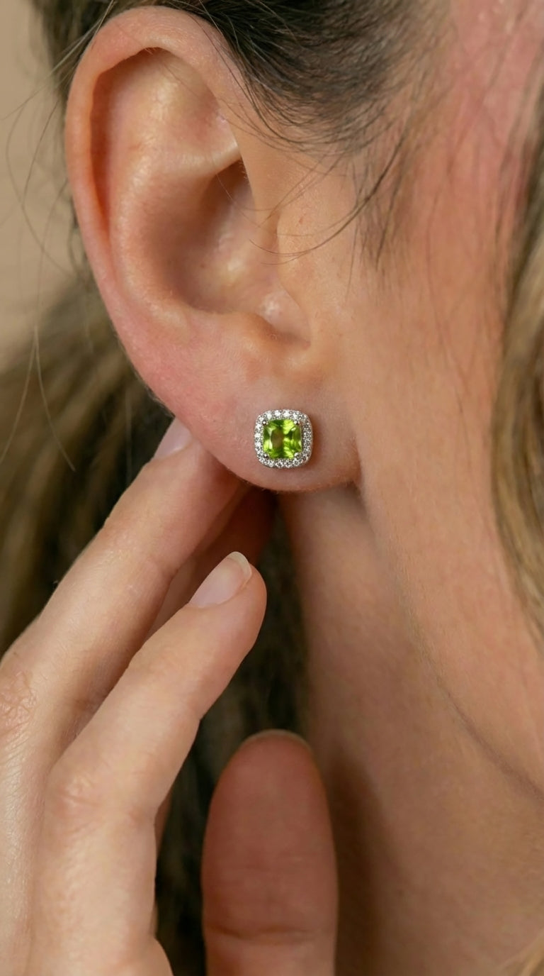 Peridot Sparkle Studs