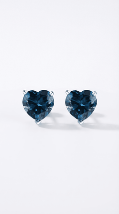 Sapphire Heart Studs