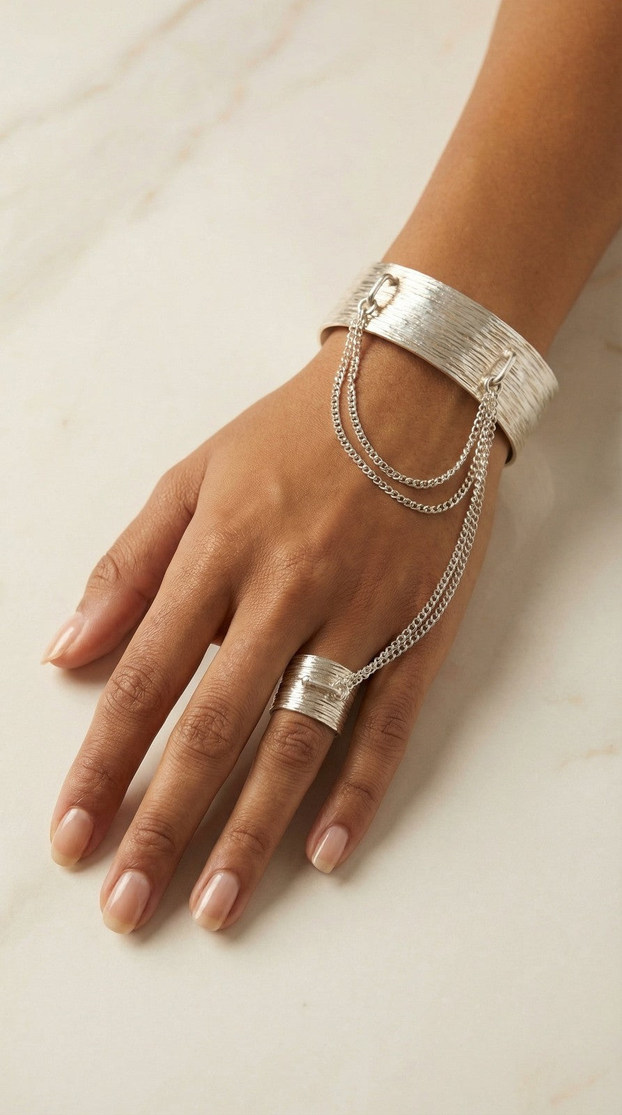 Silver Cascade Cuff