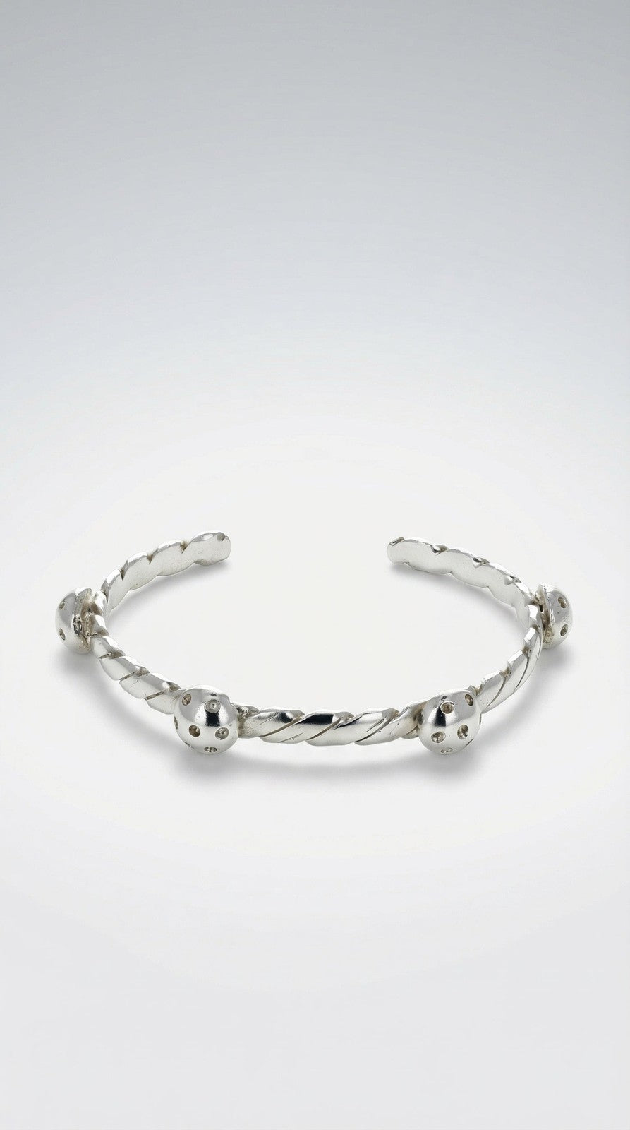 Silver Crystal Knot Cuff
