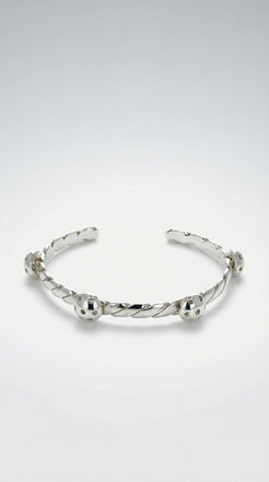 Silver Crystal Knot Cuff
