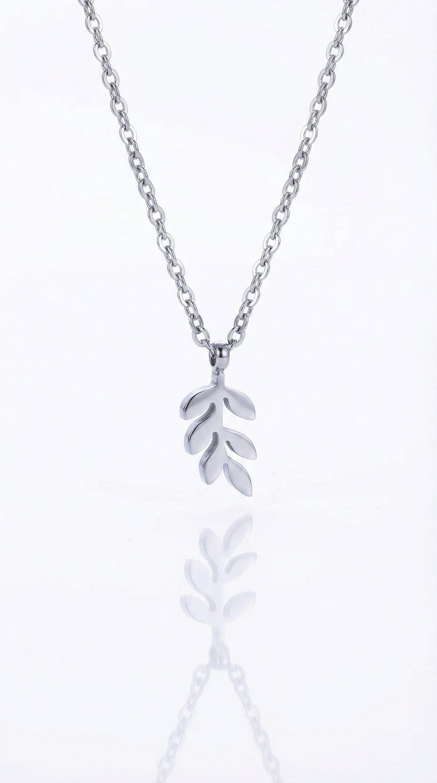 Silver Leaf Pendant Necklace