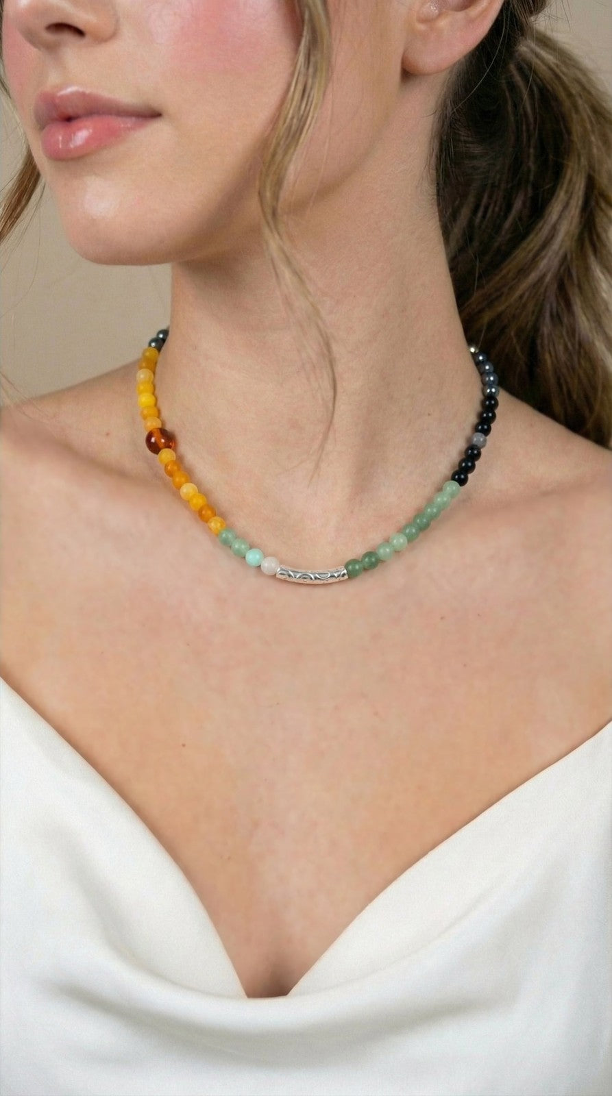 Silver Plated - Jupiter - Lab Grown Stone Beed