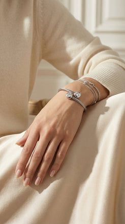 Silver Twin Crystal Twist