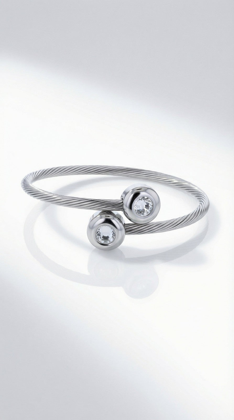 Silver Twin Crystal Twist