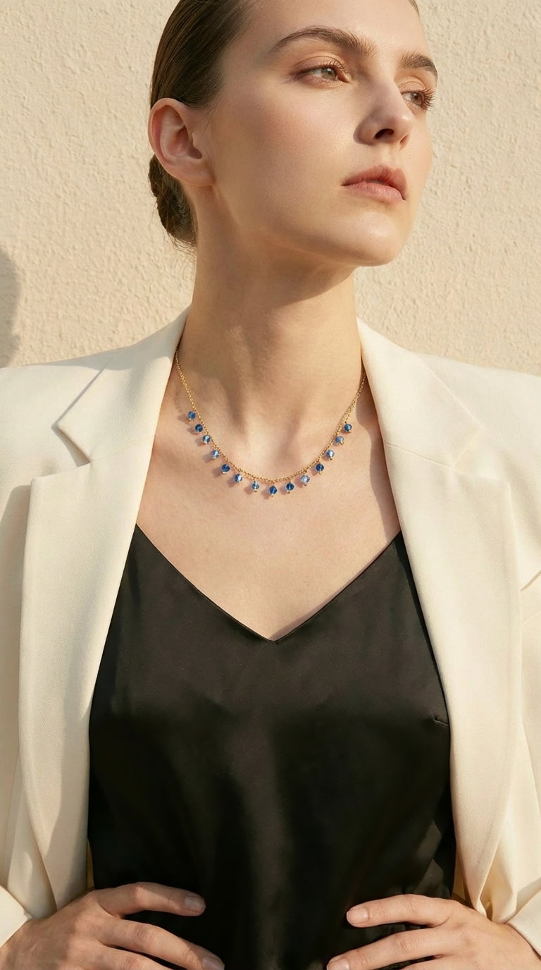 The Blue Celebration - Crystal Necklace
