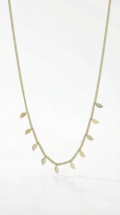 Golden Leaf Charm Necklace