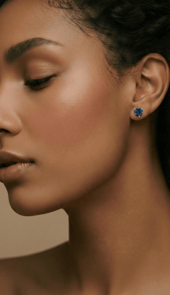 Sapphire Heart Studs